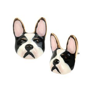 NEW Betsey Johnson Gold-Tone Bulldog Earrings